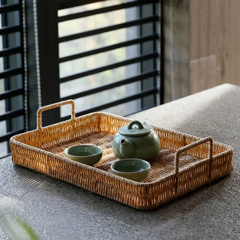 Rattan Tray Handle - Plastic Storage Tray With Handle Imitation