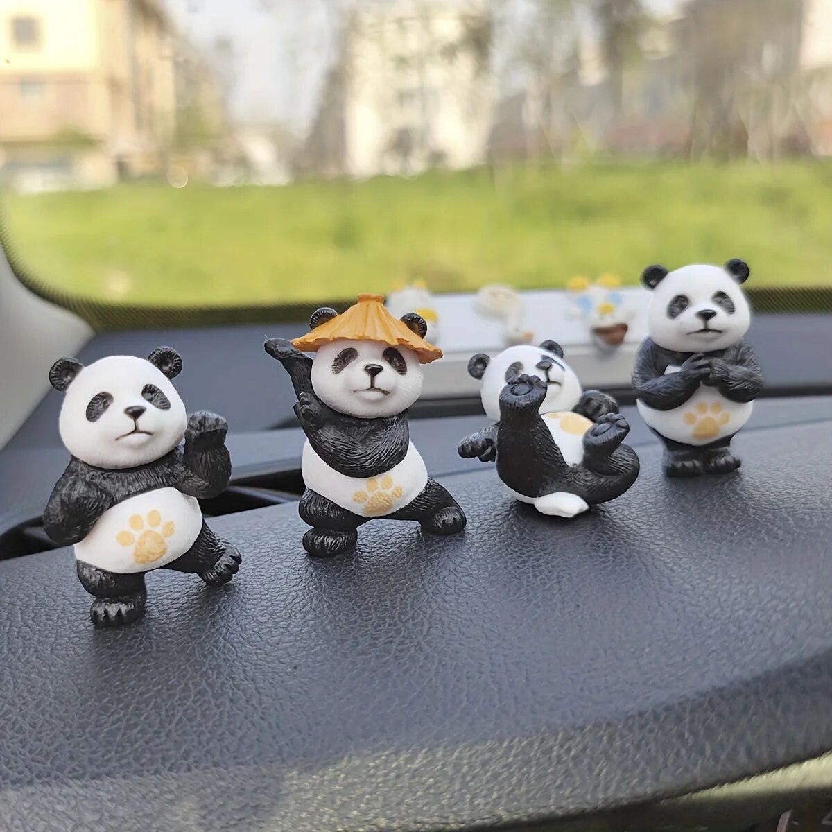Interior Design Course - 4pcs/set Panda Design Car Ornaments Car