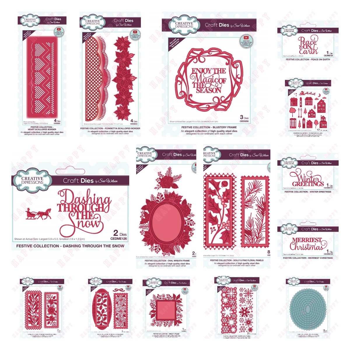 Interior Design Paper - Metal Cutting Dies Christmas Emotion Word