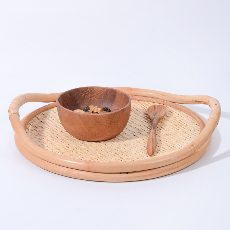 Natural Rattan Woven Tray, Sto - Rattan Tray Handle ulasan dan harga