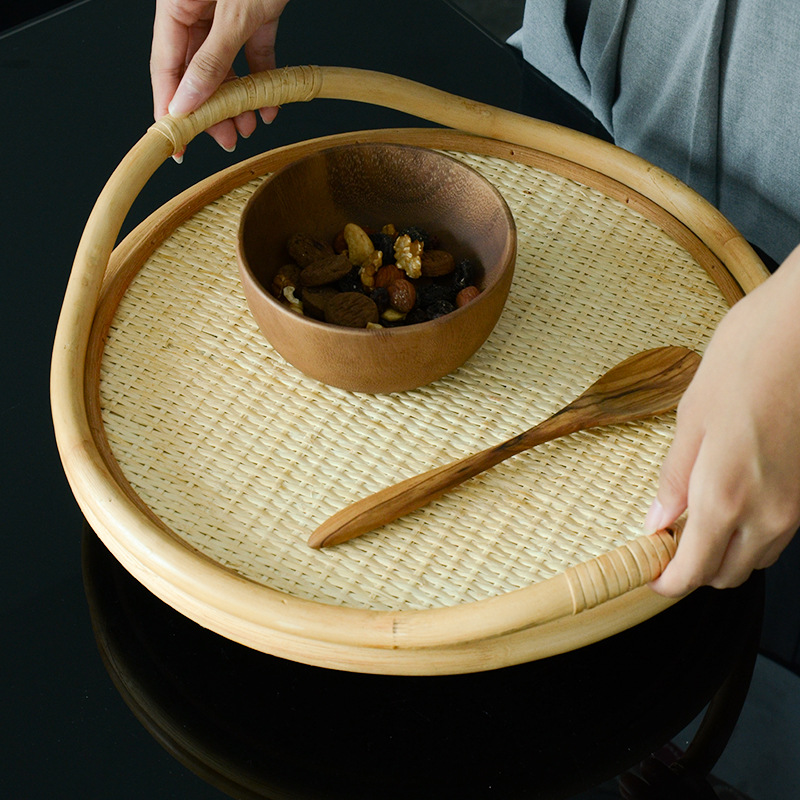 Natural Rattan Woven Tray, Sto - Rattan Tray Handle ulasan dan harga