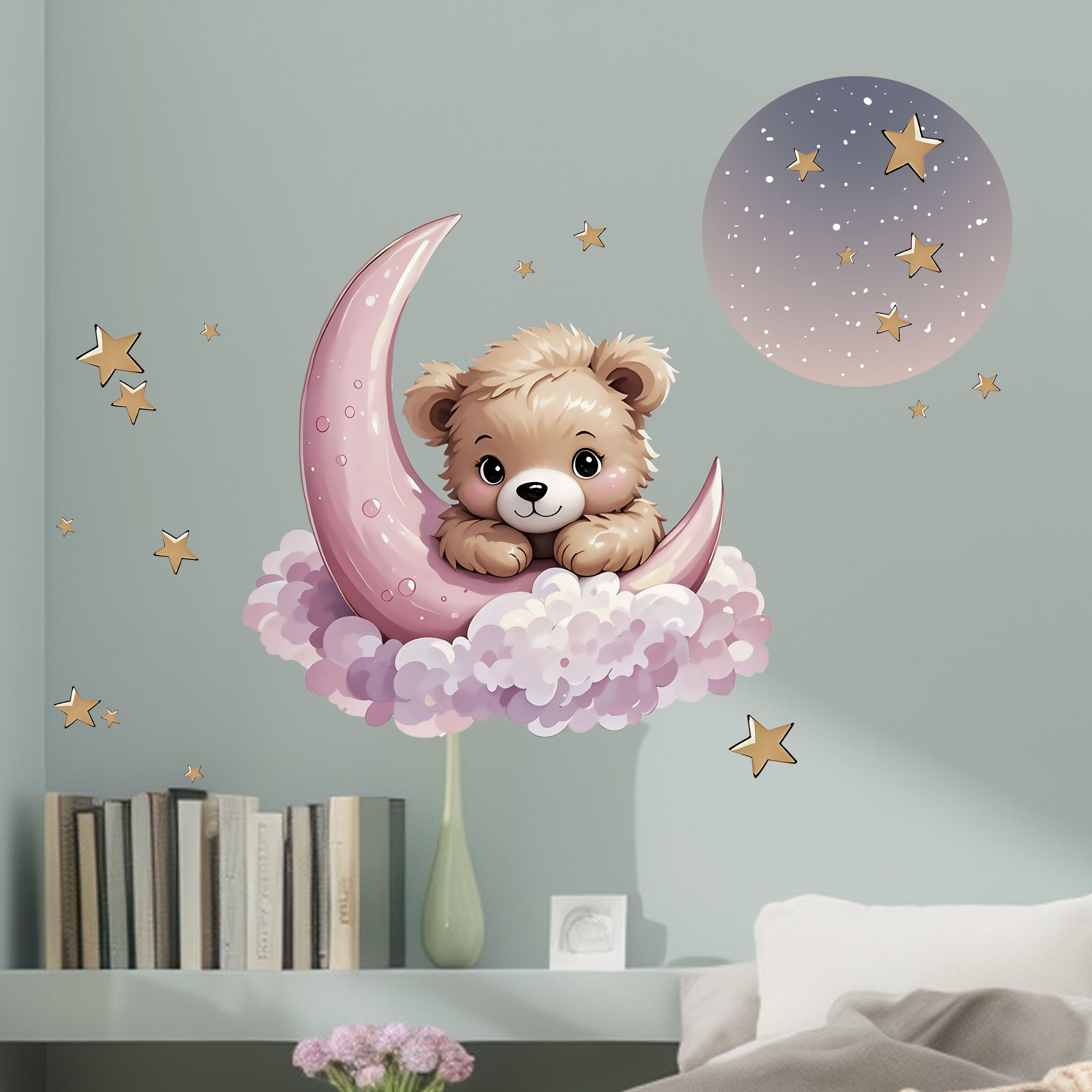 New Arrival Bear Star Moon Nig - Interior Design Paper ulasan dan harga