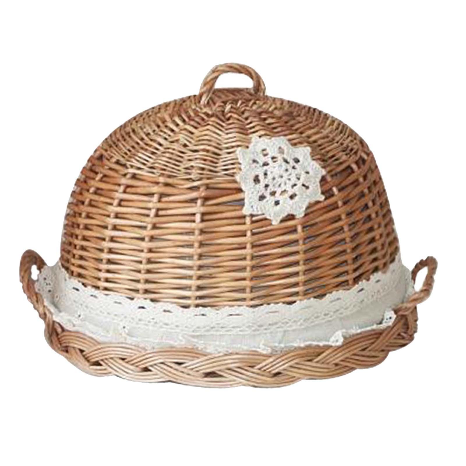 Food Dome Lid and Serving Tray - Rattan Tray Handle ulasan dan harga