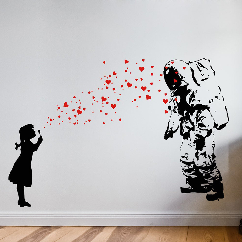 Wall Decal ASTRONAUT & HEART B - Interior Design Studio ulasan dan harga