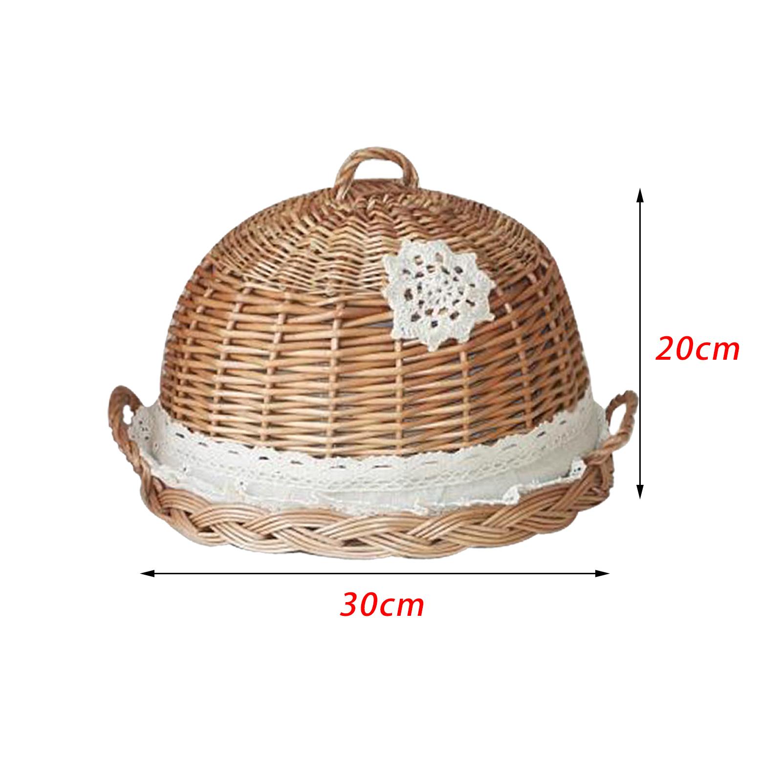 Food Dome Lid and Serving Tray - Rattan Tray Handle ulasan dan harga