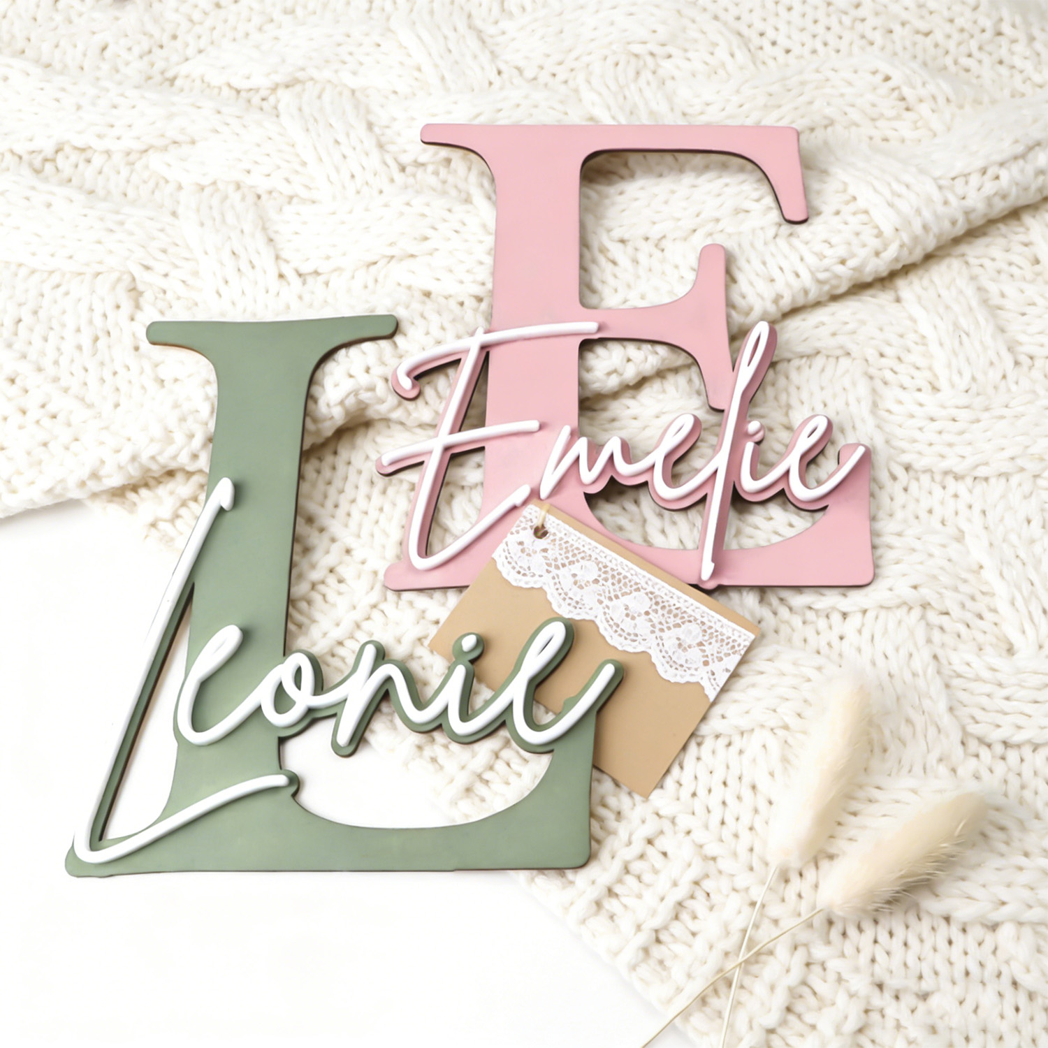 1pc Double-layer Wooden Name D - Interior Design Names ulasan dan harga