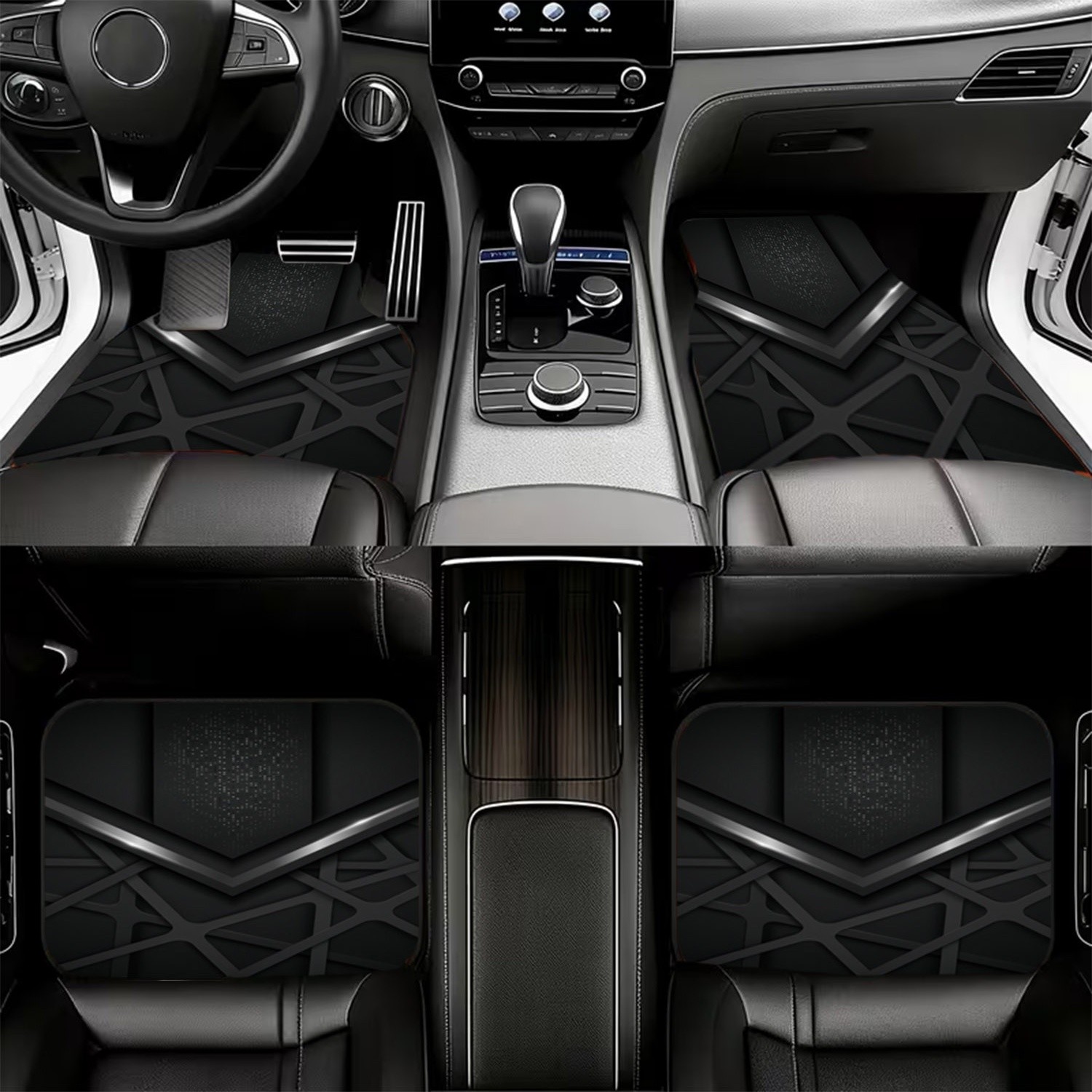 4pcs Car Floor Mats With Futur - Interior Design Tech ulasan dan harga