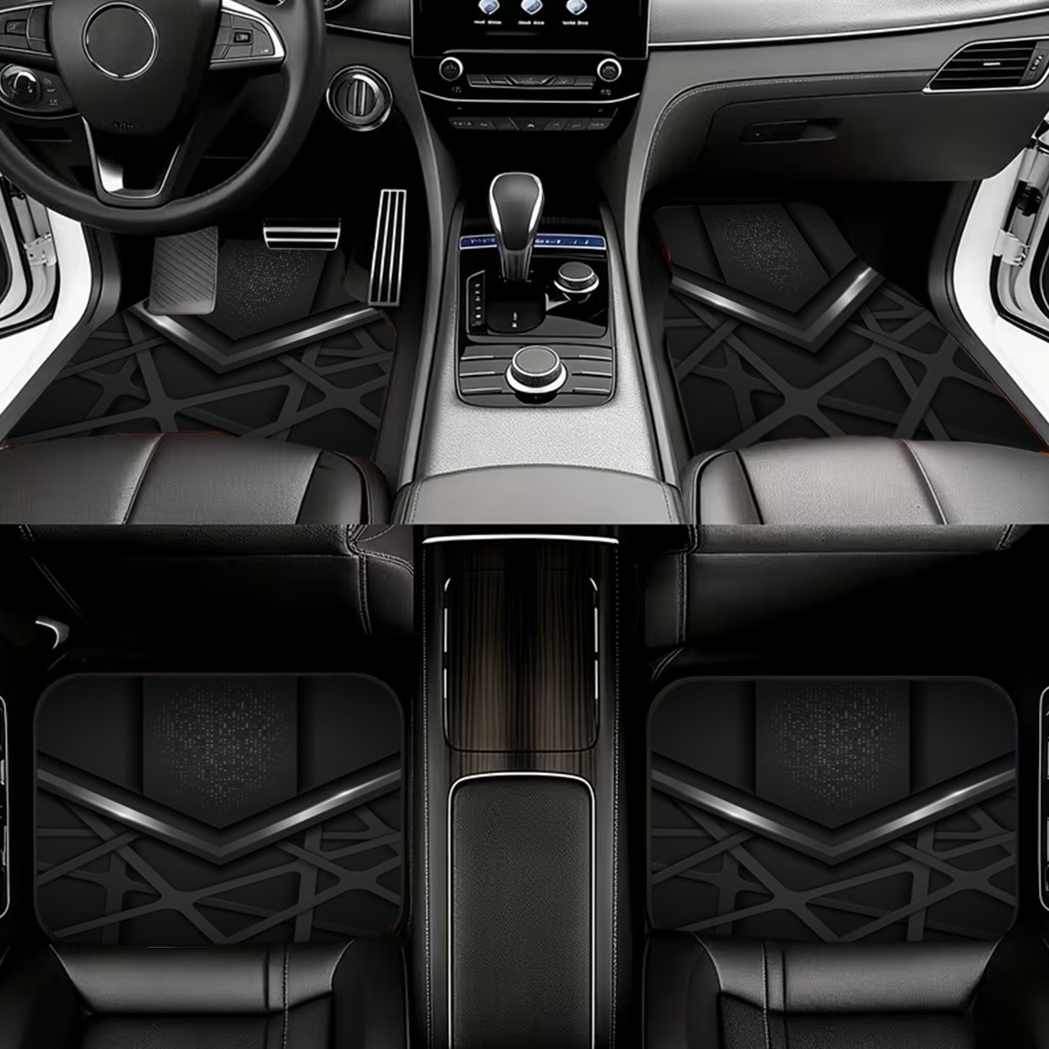 4pcs Car Floor Mats With Futur - Interior Design Tech ulasan dan harga