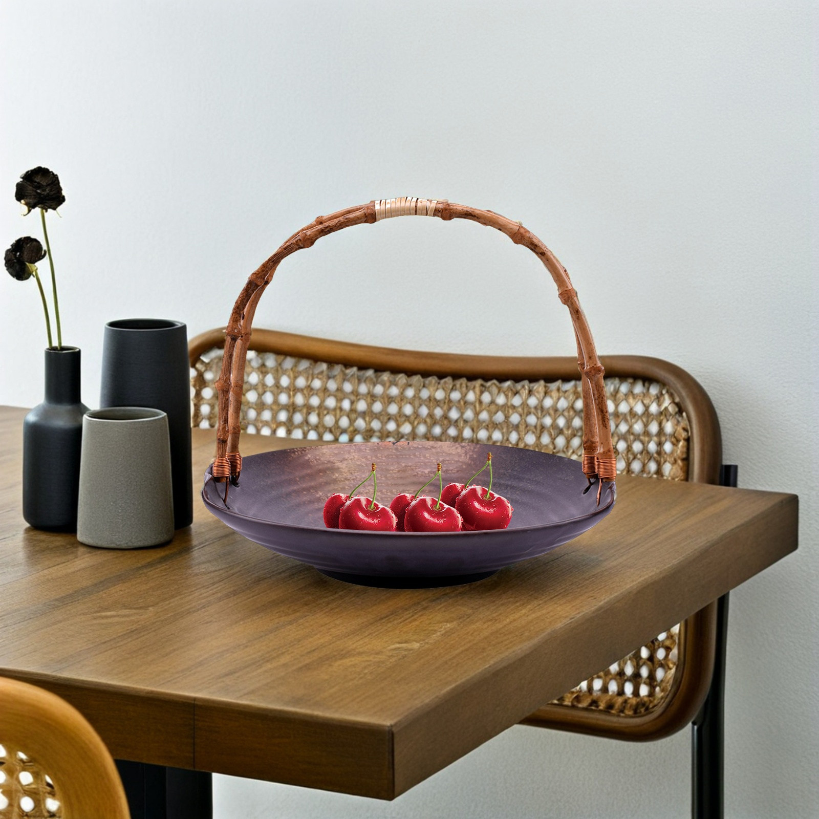 Rattan Wicker Serving Tray Han - Rattan Tray Handle ulasan dan harga