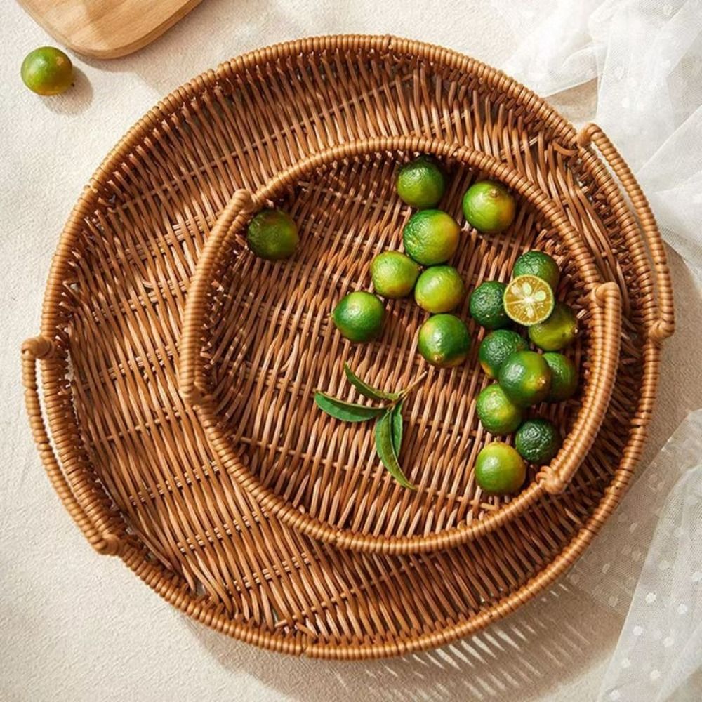Large Capacity Imitation Ratta - Rattan Tray Handle ulasan dan harga
