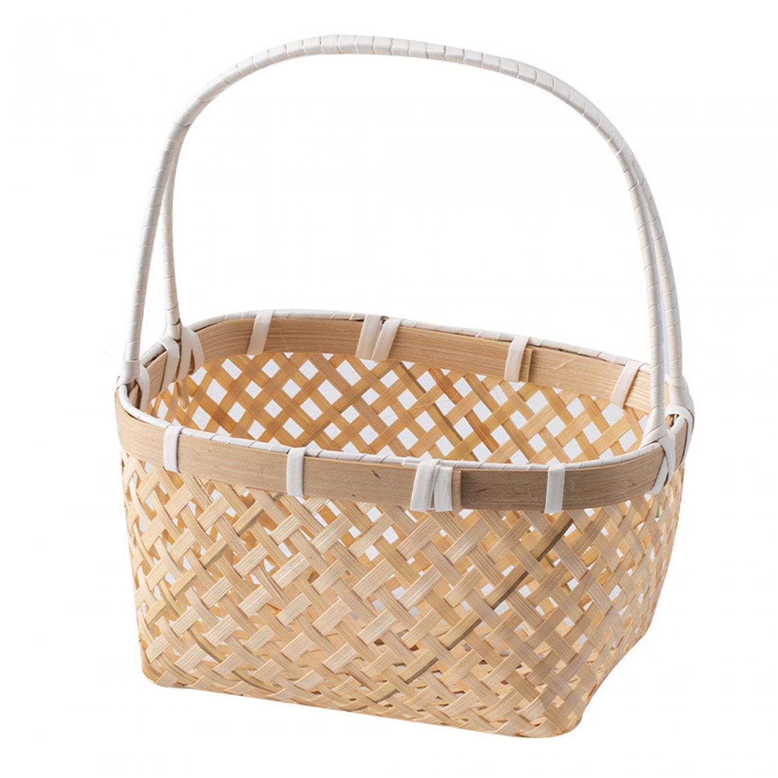 Multipurpose Woven Basket with - Rattan Tray Handle ulasan dan harga