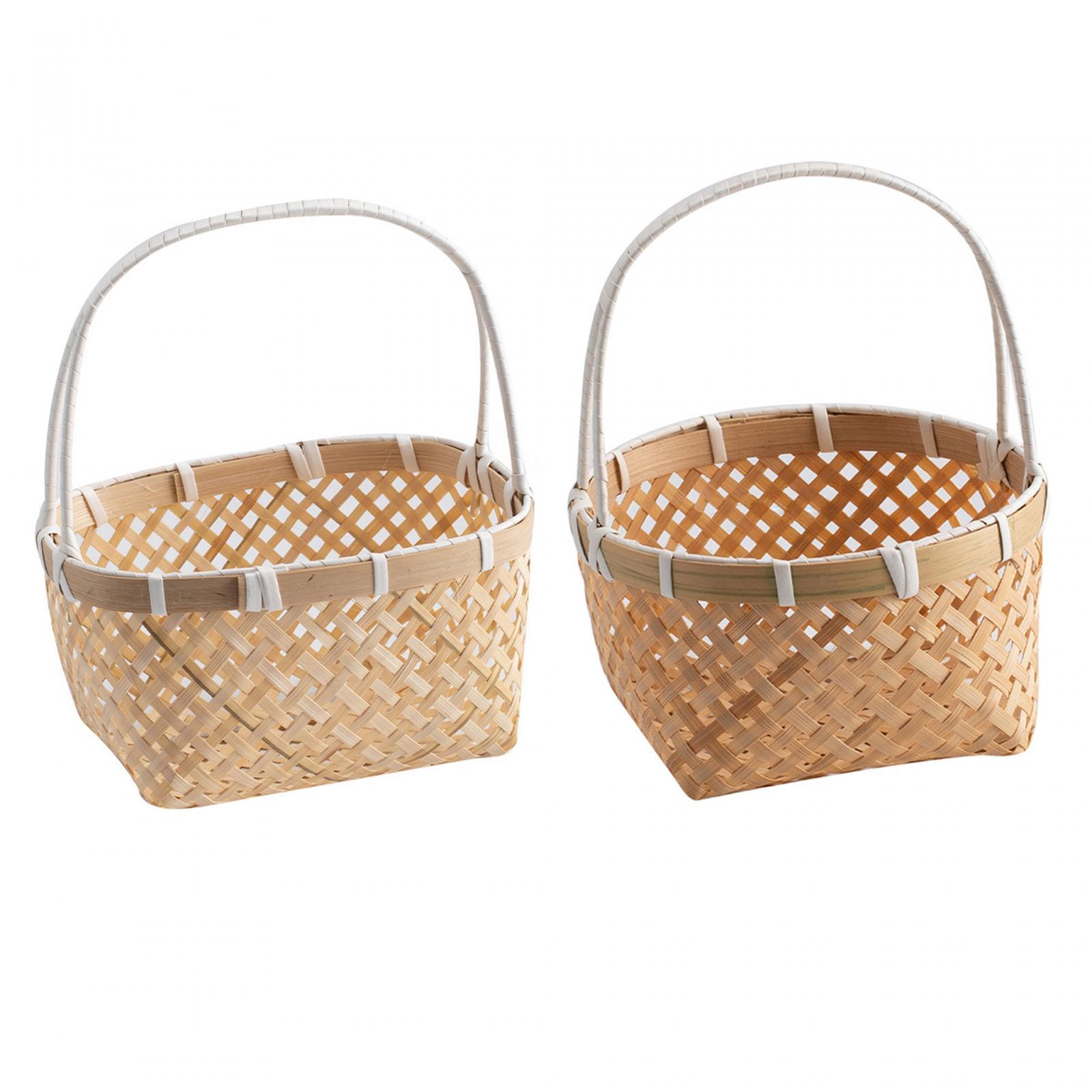 Multipurpose Woven Basket with - Rattan Tray Handle ulasan dan harga